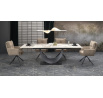 Jedálenský stôl FERNANDO, Efekt bieleho mramoru/Čierna
