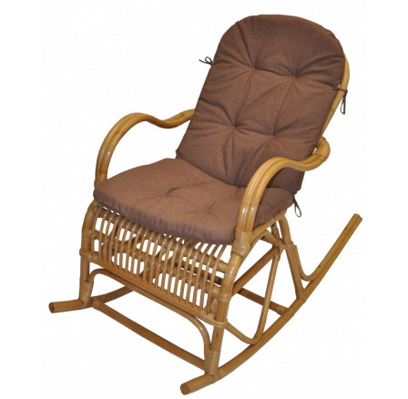 Hojdacie kreslo Klasik ratan semambo natural - poduška hnedý melír