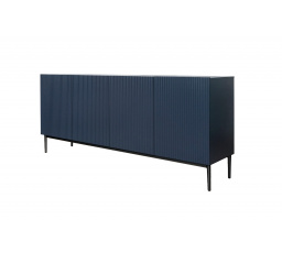 Komoda Nicole 200 cm - tmavomodrá MDF / čierne nohy