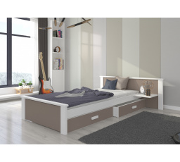 Posteľ ALDEX SHELF 180x80 Biela+Hľuzovka