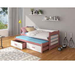 Dvojlôžko TIARRO 200x90 Ružová+Biela