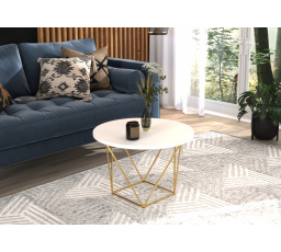 Konferenčný stolík LIAM Zlatý+Biely