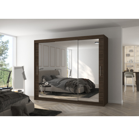 Posuvná skriňa so zrkadlom CHESTER 250 Choco+Choco