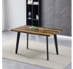 Stôl jedálenský, 130x80x75 cm, MDF doska, dekor staré drevo, kov, čierny lak