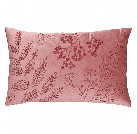 Polštář s výplní - červený, rostlinný vzor, 100% polyester, 50 x 30 cm Polštář s výplní - červený, rostlinný vzor, 100% polyester, 50 x 30 cm