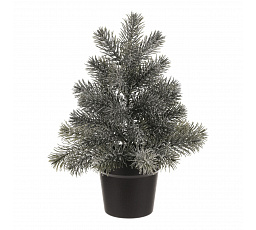 Stromek v květináči - 40 cm, umělý smrček, zelený, jemně ojíněný