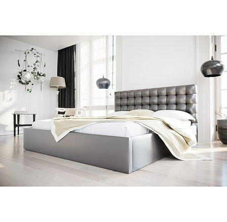 POSTEĽ LOFT Z PRÍRODNEJ KOŽE - 200x200, Kovová na plynových vzperách POSTEĽ LOFT Z PRÍRODNEJ KOŽE - 200x200, Kovová na plynových vzperách