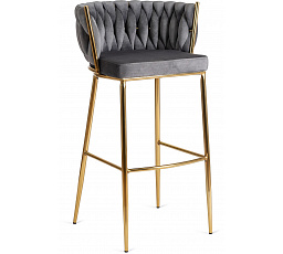 Barová stolička FLORES 2 Sivá Zamatová