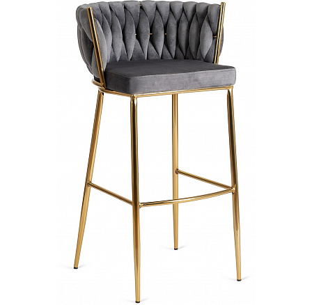 Barová stolička FLORES 2 Sivá Zamatová