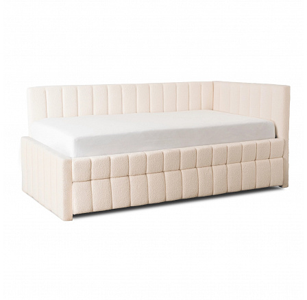 Posteľ 120x200 VILLEMO Krémová Boucle Posteľ 120x200 VILLEMO Krémová Boucle