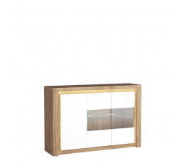 Vitrína LIVINIO L3 Ribbeck / Biely lesk