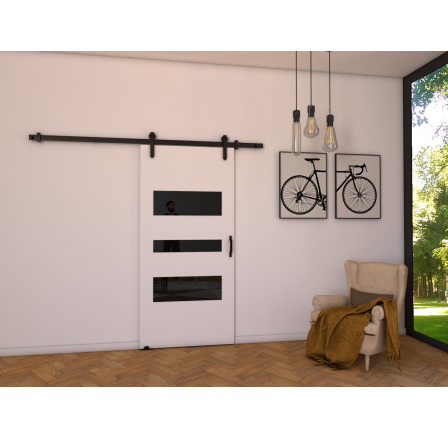 Posuvné dvere LOFT C90, biela/čierna