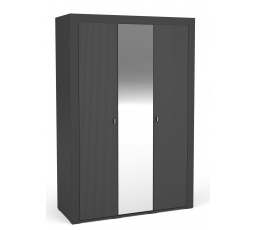 Šatníková skriňa MOSSA MO2, dub whisky/čierny mat