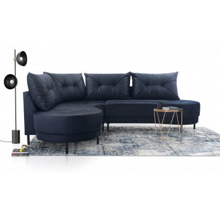 Rohová sedacia súprava Abbey L tmavomodrá