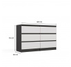 Komoda Malvína M6 120, antracit/biela