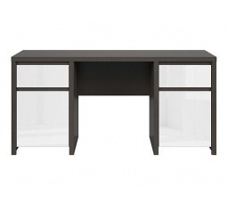 Písací stôl KASPIAN BIU2D2S/160 wenge/biely lesk