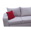Rohová pohovka PEPE, ľavá, svetlosivá/červené vankúše