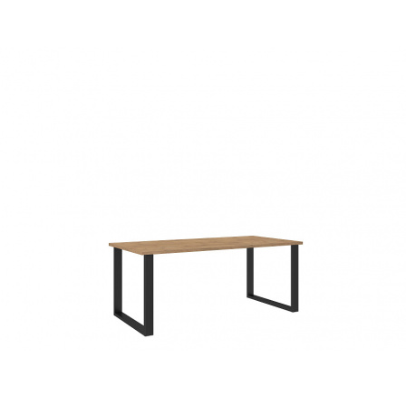 LOFT - Jedálenský stôl w. 185 x 75 x 90, laminovaný dubový lancelot/čierny kov "LP" (K150-Z)