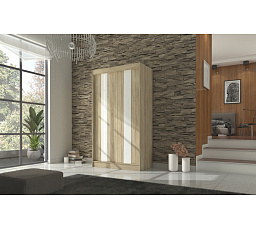 Šatní skriňa KAREN 120, Sonoma/White Lacobel