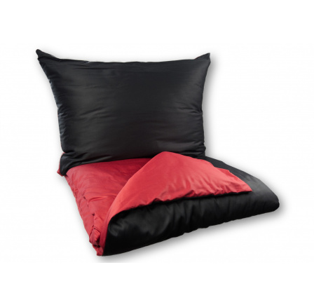 Predĺžené obliečky Satén UNI DUO 140x220, 70x90cm čierna/vínová