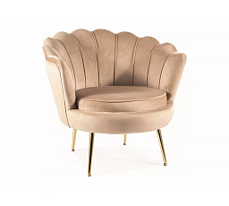 Kreslo CAMELLIA 1 VELVET, Béžový Bluvel 28/Zlatá