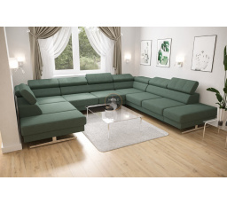 Rohová sedacia súprava EMPORIO MAX I 300X350X220 - zelená, pravá