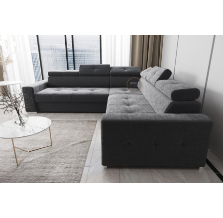 Rohová sedacia súprava s funkciou spania MARGO MAX 270x270 - sivá, ľavá