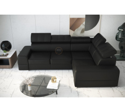 Rohová sedacia súprava ROYAL II 280×210 - čierna eko koža, pravá