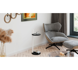 Pomocný stolík Claro okrúhly priemer 30 cm - rôzne farby na výber - Čierny MiniPearl, Biely Mat