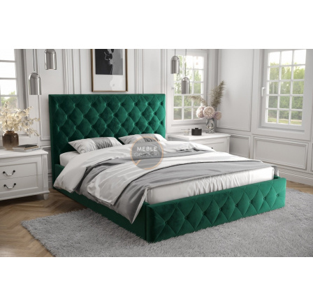 Posteľ ROMA - 140x200, Kovová na plynových zdvihákoch, zelená