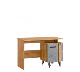 Písací stôl LOFTER - LO9, dub Wotan + betón Millenium