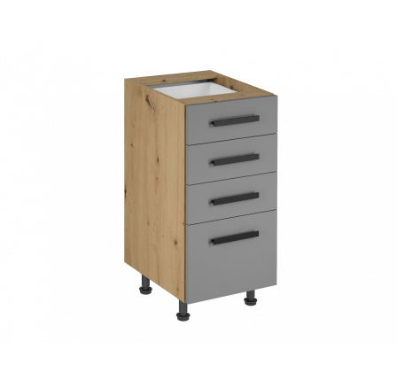 Langen D40S4 spodná kuchynská skrinka, béžová/dub artisan