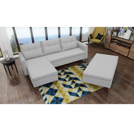 Rohová sedacia súprava s taburetom Areon L sivá