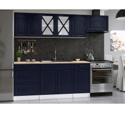 Kuchynská linka Magda 240/180 tmavo modrá MAT