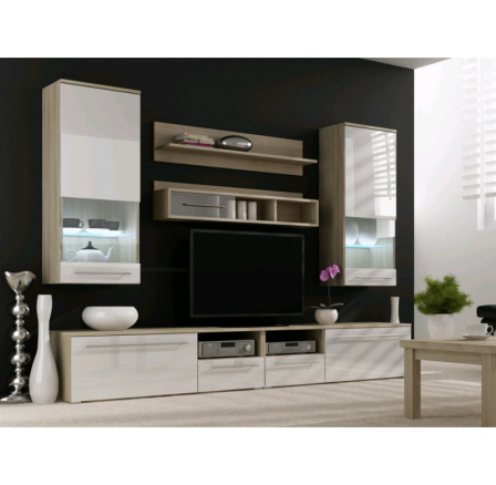 Obývacia stena LUNA - sonoma-biela