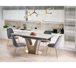 Jedálenský stôl VALENTINO, svetlý jaseň/zlato