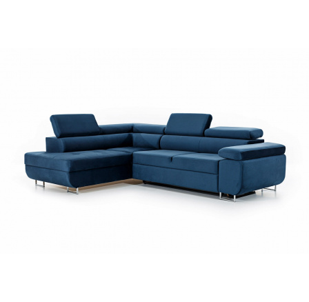 Rohová sedačka s funkciou spania Annabelle ľavá - tmavomodrá Monolith 77