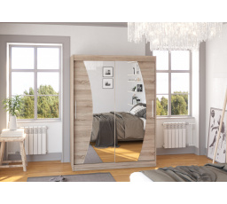 Posuvná skriňa so zrkadlom MODESTO 150 Truffle+Truffle