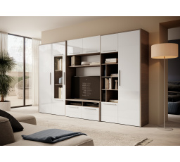 Obývacia stena MARIO White Shine+Mont Blanc Dark