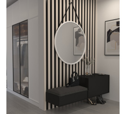 Zrkadlo Grace na pásku, Biela, 80 cm