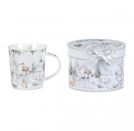 Hrnek porcelánový - 350 ml, dárkové balení, zimní krajina se skřítky Hrnek porcelánový - 350 ml, dárkové balení, zimní krajina se skřítky