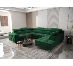 Rohová sedacia súprava ORION MAX I s funkciou spania 225X350X255 cm - zelená, ľavá