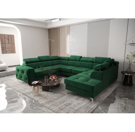 Rohová sedacia súprava ORION MAX I s funkciou spania 225X350X255 cm - zelená, ľavá Rohová sedacia súprava ORION MAX I s funkciou spania 225X350X255 cm - zelená, ľavá