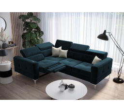 Rohová sedacia súprava TOSCANIA, relax s funkciou spania 185x250 - modrá, ľavá