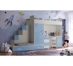 Vyvýšená posteľ PARADISE 5, Kašmír Modrá lesk