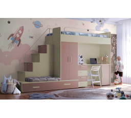 Vyvýšená posteľ PARADISE 5, Kašmír Ružová matná