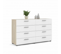 Komoda PEDRO 509, Dub sonoma/Biely lesk