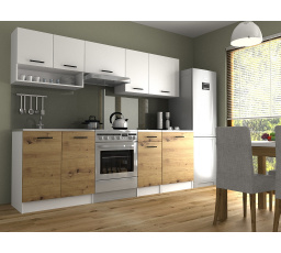 Kuchynská linka Luigi II 180/240 biela/dub artisan