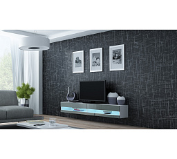 TV komoda VIGO NEW 180, biela / sivý lesk