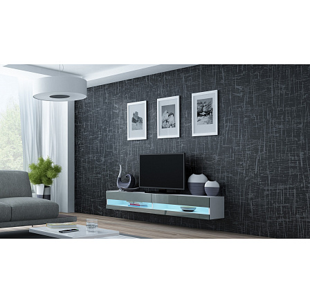 TV komoda VIGO NEW 180, biela / sivý lesk TV komoda VIGO NEW 180, biela / sivý lesk